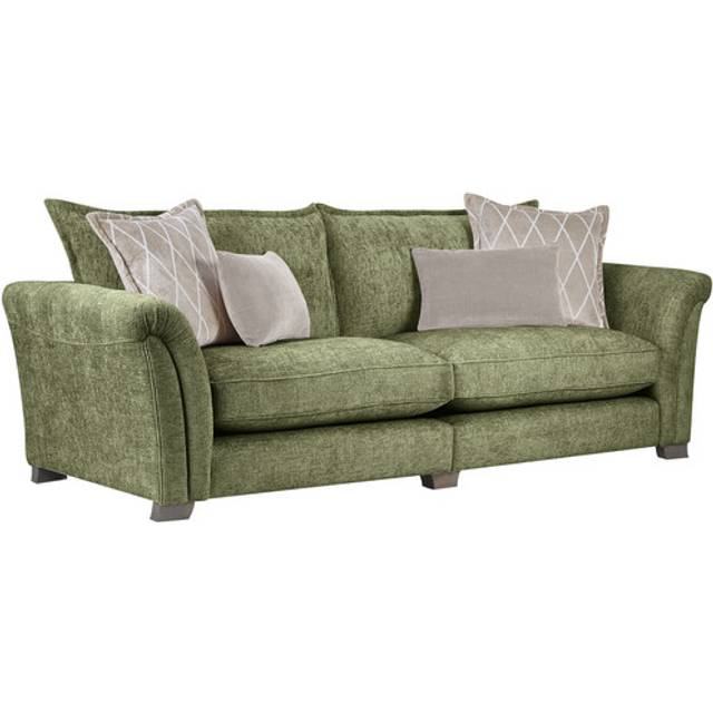 Olive Fabric Sofas - 4 Seater Sofa - Ashby Range - Oak Furnitureland