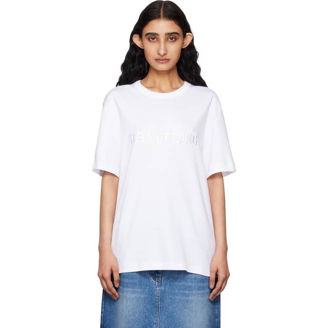 Helmut Lang White Embroidered T-Shirt - White - 100 - XXS