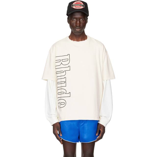 Rhude Off-White Side Logo T-Shirt - VTG WHITE - XS