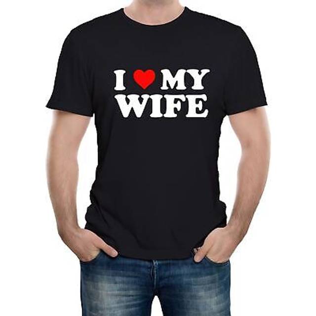 Mens I Love My Wife T-shirt Funny Stalker Anniversary Gift Cute