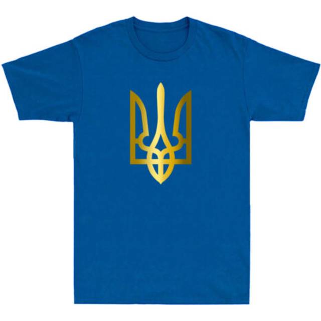 Ukraine Coat Of Arms T-shirt Ukrainian Zelensky Ukraine Golden Trident Logo Tee
