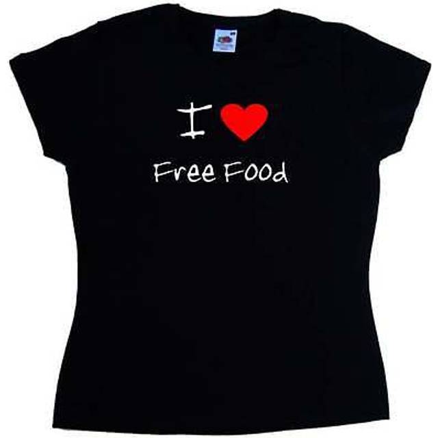 I love heart free food ladies t-shirt