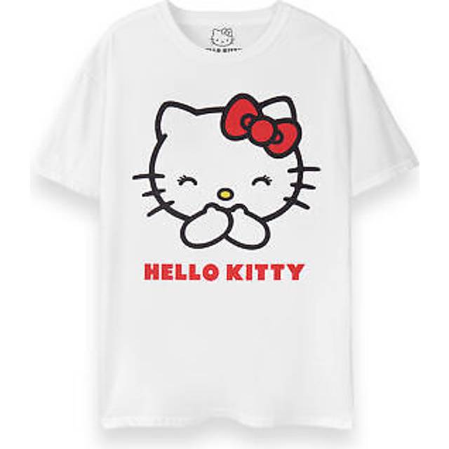 (Medium) Hello Kitty Short Sleeved T-Shirt (Womens White)