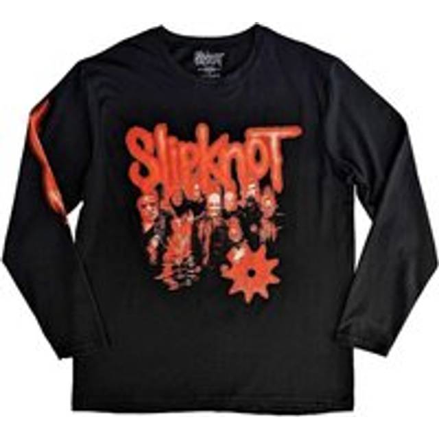 (L, Black/Red) Slipknot Unisex Adult The End So Far Tribal Logo & Nonagram Back Print Long-Sleeved T-Shirt