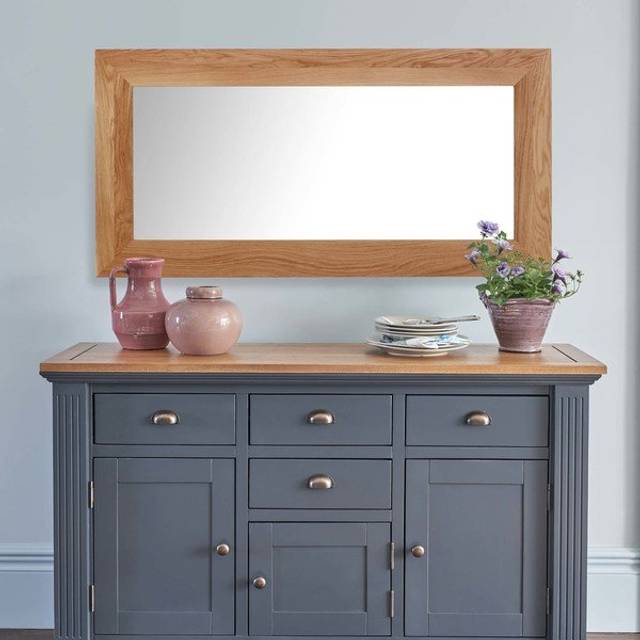 Natural Oak Wall Mirrors - Harper Wall Mirror - Oak Furnitureland