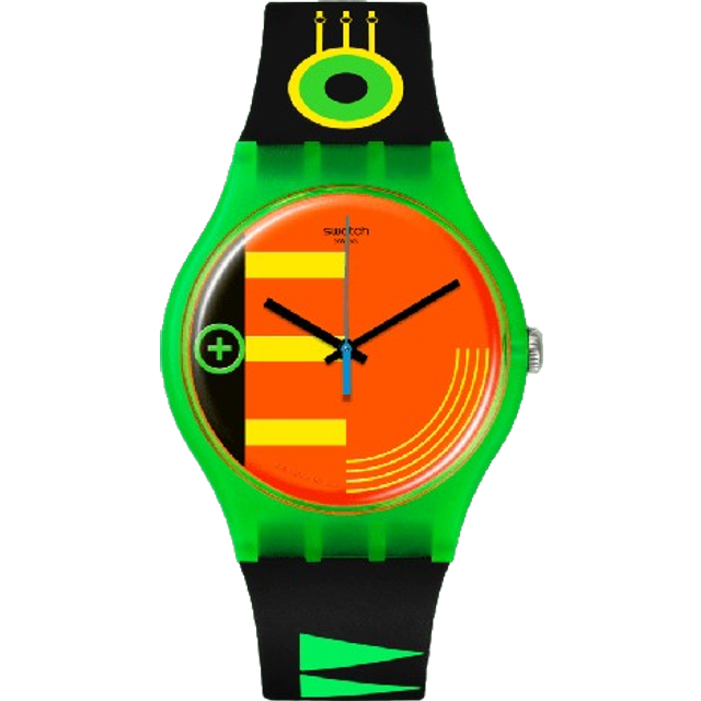 Swatch Neon Rider Black & Green Watch SO29G106