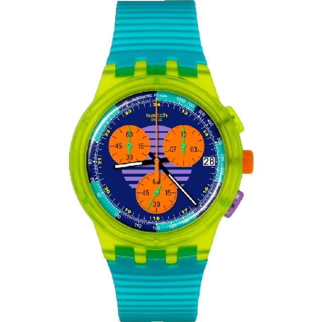 Swatch Neon Wave Multicoloured Dial Watch SUSJ404 - Blue