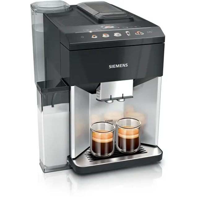 Siemens Hausgeräte EQ500 integral TQ513D01 Kaffebryggare Automatisk Svart, Silver