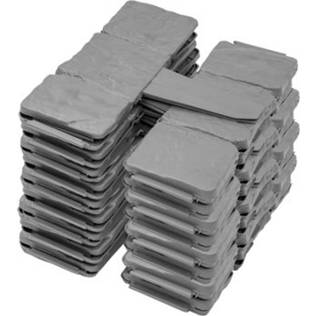 (4x 10pc - Stone Slab Border) KCT Stone Slab Style Plastic Garden Lawn Borders
