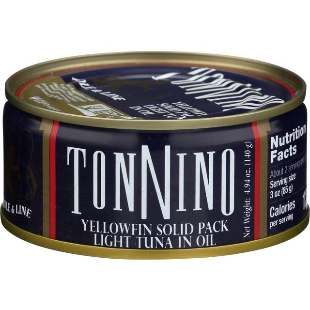 Tonnino Non-GMO Tuna Fillets Solid Pack in Olive Oil Yellowfin 4.94 oz