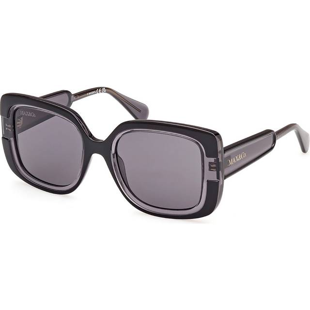 MAX&Co Woman MO0096 01A Sunglasses Injected Black Smoke Squared Normal