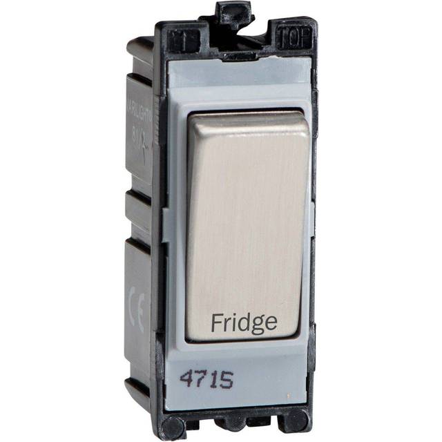 Varilight G201ds.fg Powergrid Module Steel 20a 1-way Double Pole Switch 'fridge'