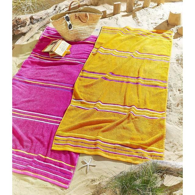 Catherine Lansfield 2 Pack Beach Towel - Pink & Yellow