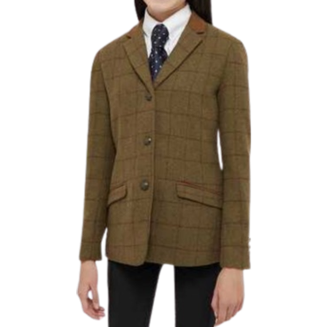 Dublin Albany Tweed Suede Collar Tailored Childrens Jacket - Brown / 8 Years