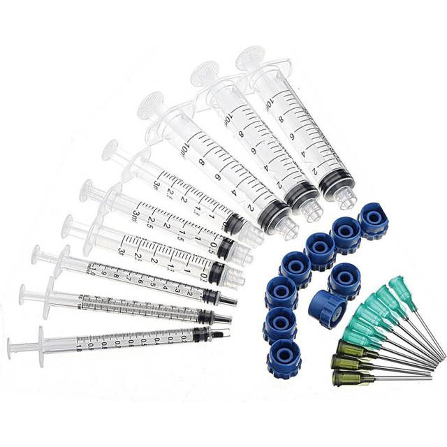 27Pcs/Set Dispensing Needle Kits Blunt Tip Syringe Needles Cap for Refilling and Measuring Liquids Industrial Glue Applicator