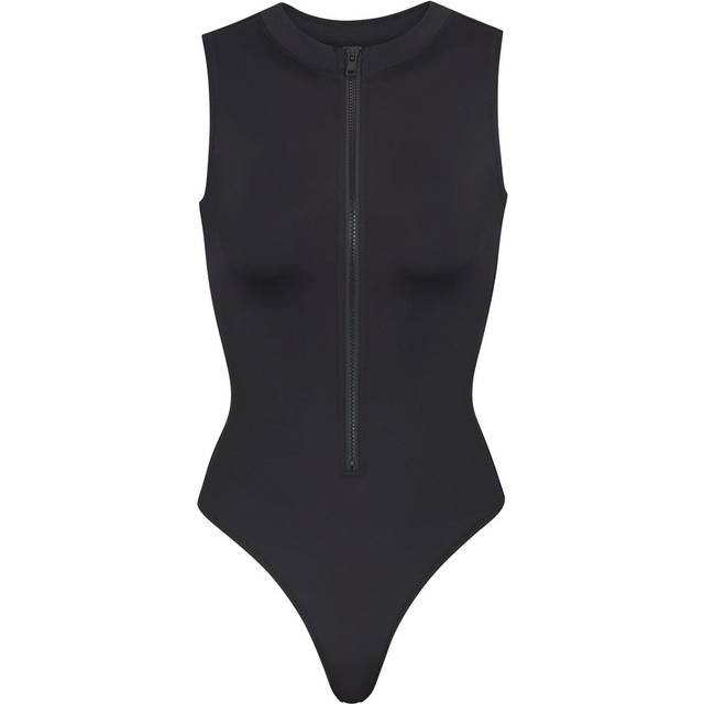 Skims Womens Onyx Rcycld Zip 1 Piece Xxs - ONYX