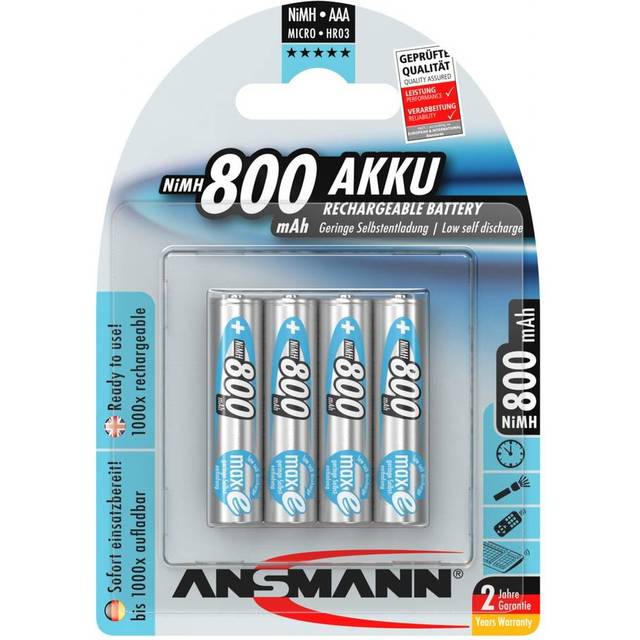 Uppladdningsbara batterier (Max-e) AAA / R03 (4 st.) 800 mAh