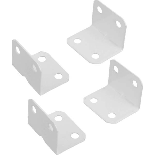 uxcell Home Furniture Carbon Steel L Shape Corner Brace Plate 90 Degree Right Angle Bracket White 4pcs