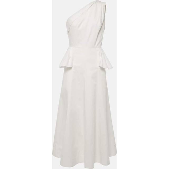 Roland Mouret One-shoulder cotton poplin midi dress - white (UK 16)
