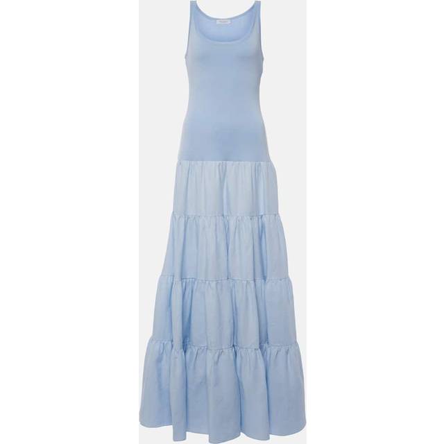 Gabriela Hearst Pozas tiered linen maxi dress - blue (UK 14)