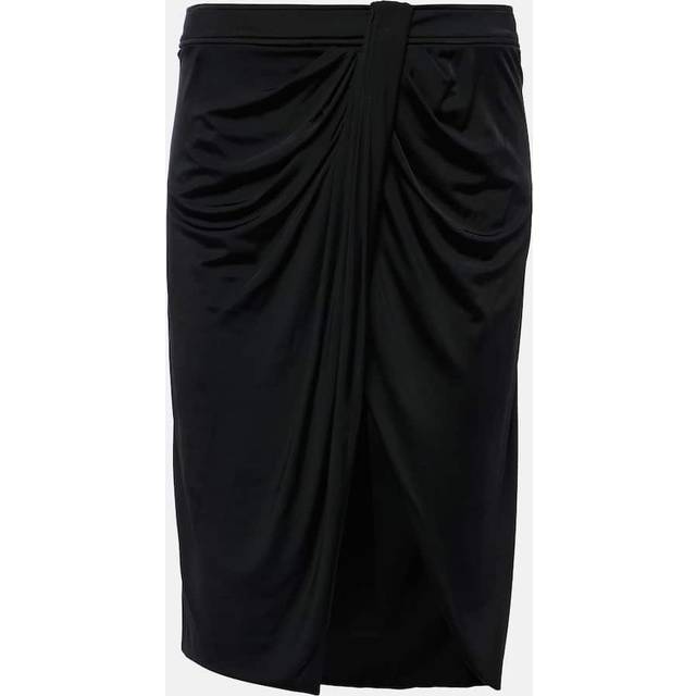 Tom Ford Draped jersey midi skirt - black (UK 12)