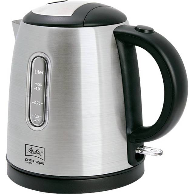 Melitta Prime Aqua Mini Top elektrisk vattenkokare: stilren och enkel design. Ett snabbt, säkert och bekvämt sätt att koka vatten på. Rostfritt stål