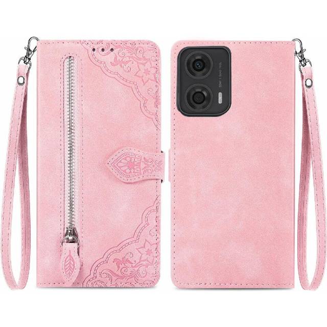 (Pink) Case for Motorola Moto G24 4g/g04 4g Business Multi-card Slot Wallet Flip Zipper Style Multi-color