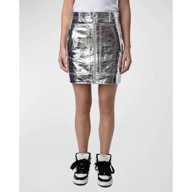 Zadig & Voltaire John Cuir Metal Leather Skirt