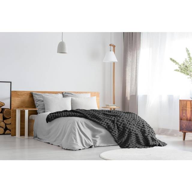 (127x152cm, Black) Emma Barclay Lush Luxurious Faux Rabbit Fur Throw For Sofa Blanket