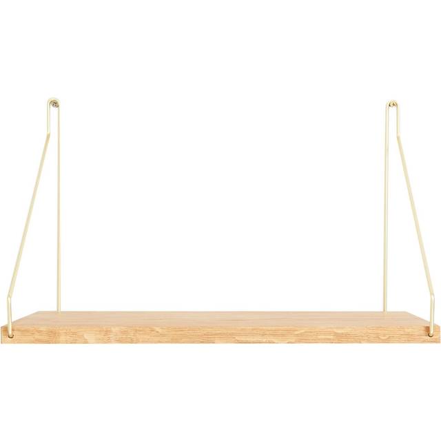 FRAMA - White Stained Oak Shelf - 40 cm - Hylla - White/Brass - D:200/L:400 mm