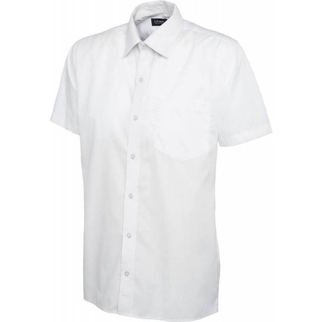 Uneek Mens Poplin Half Sleeve Shirt UC710 White 15.5&quot; Colour: Whi