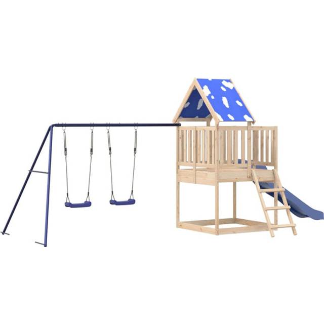 (solid pine wood) vidaXL Outdoor Playset Garden Playhouse Kids Playground Impregnated Wood Pine