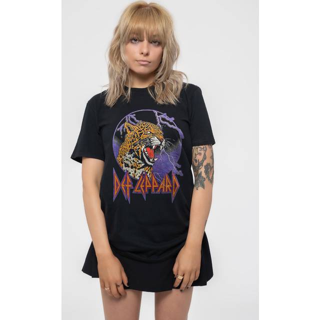 Def Leppard - Lightning Leopard - T-Shirt - black - M - 100% Cotton,Jersey
