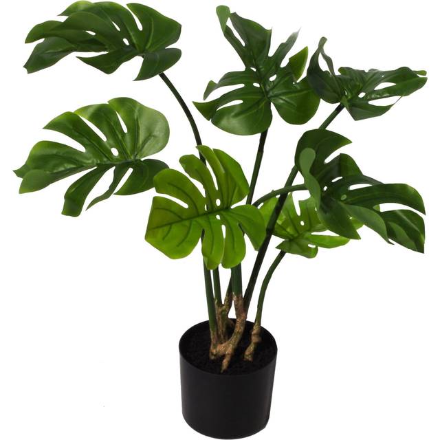 Leaf 65Cm Artificial Twisted Stem Monstera Plant, Green