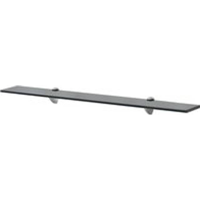 Floating Shelf Glass 80x20 cm 8 mm - Black - One Size