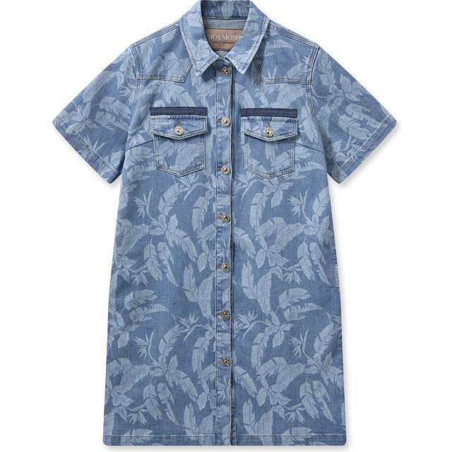 Mos Mosh - MMBlossom Pincourt Dress - Klänning - Light Blue - XL