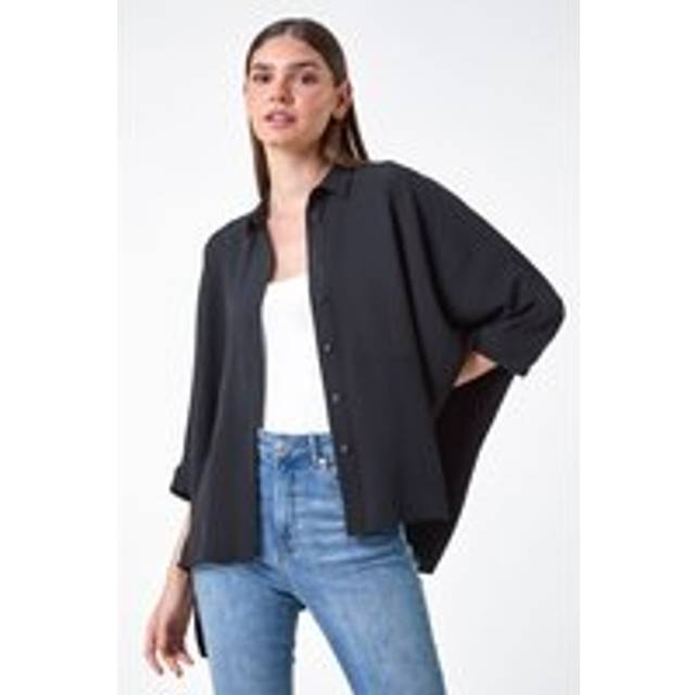 Roman Womens Relaxed Smart Stretch Shirt - Black - Size 12 UK