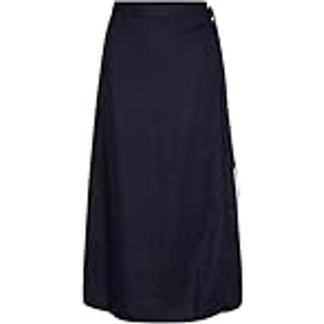 Part Two Gadiela Pure Linen Tie Waist Midi Skirt, Bright White