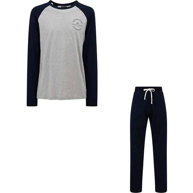 Lexington Sam Organic Cotton Jersey Pyjamas L Multi - Gray Melange / Dark Blue (L)