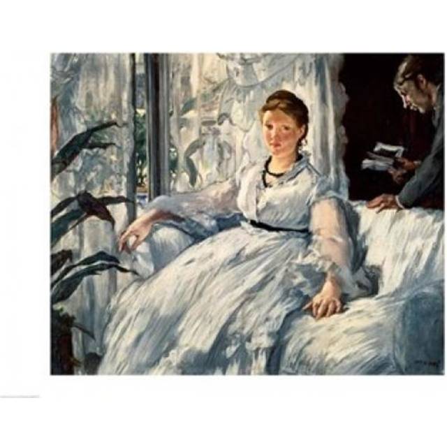 Reading 1865 Poster Print by Edouard Manet - 36 x 24 in. - Large