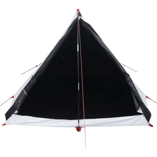 vidaXL Camping Tent A-Frame 2-Person White Blackout Fabric Waterproof