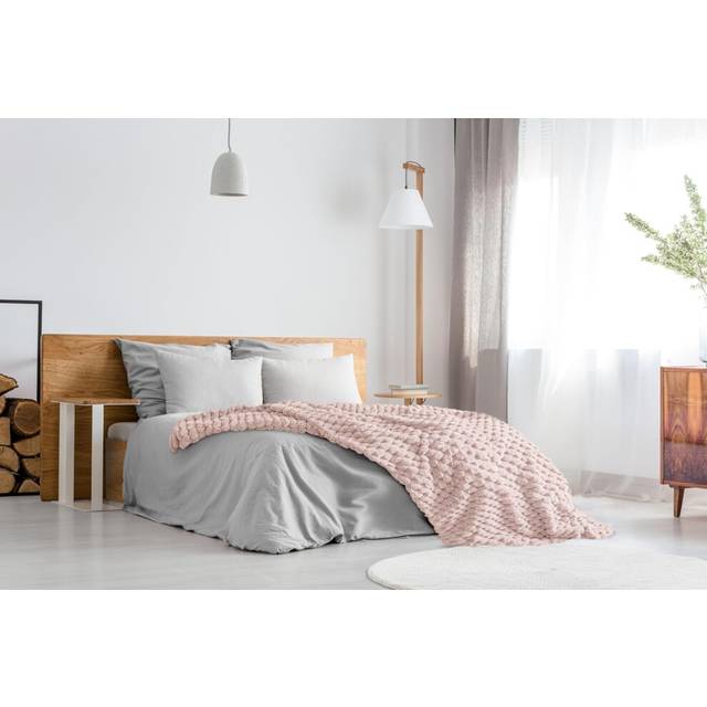 (127x152cm, Blush) Emma Barclay Lush Luxurious Faux Rabbit Fur Throw For Sofa Blanket
