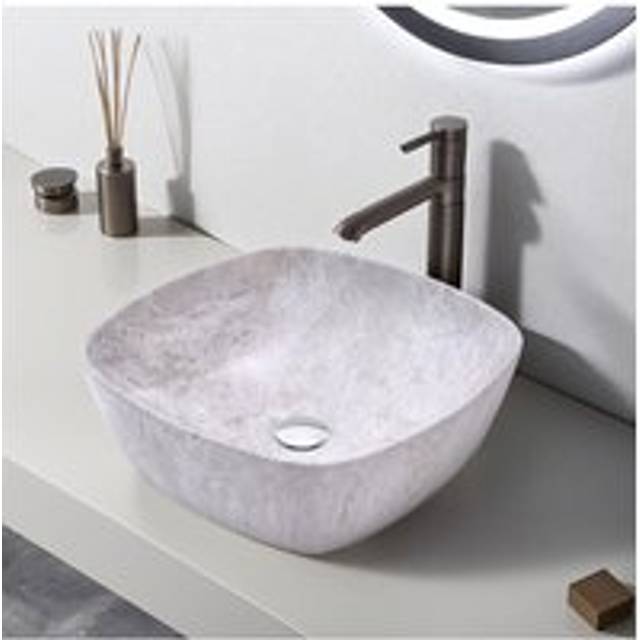 Living And Home Bathroom Ceramic Countertop Wash Basink Sink In Grey - One Size