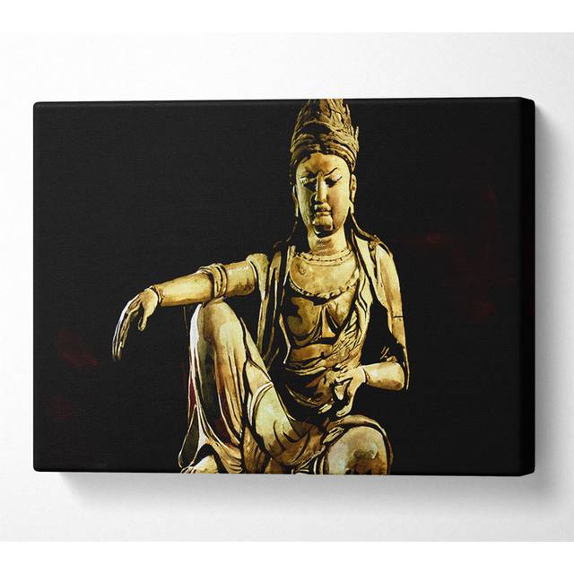Calming Buddha - Wrapped Canvas Art Prints - Multicolour (35.6cm H x 50.8cm W x 10cm D)