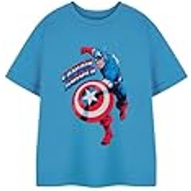 (13-14 Years) Marvel Short Sleeved T-Shirt (Boys Blue)