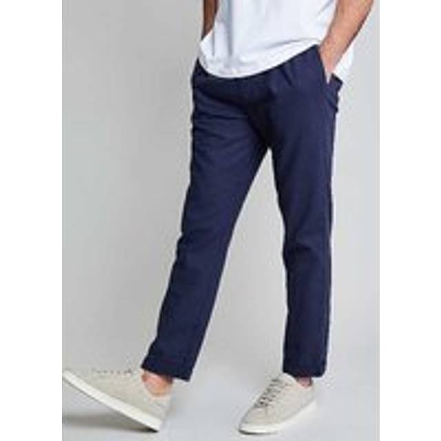 Threadbare Men's 'Blaster' Linen Trousers - Navy (Luxe)