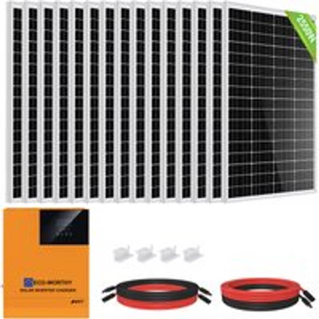 Eco-worthy - 2340W Solar Panel Kit with 5000W 48V Pure Sine Wave Solar All-in-One Inverter-Controller for Shed Cabin Home Garden Cabin Camper rv