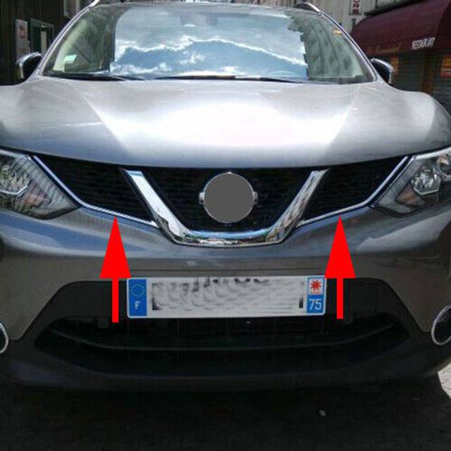 Chrome molding front head grille net cover trim for qashqai j11 2014-2016 2017