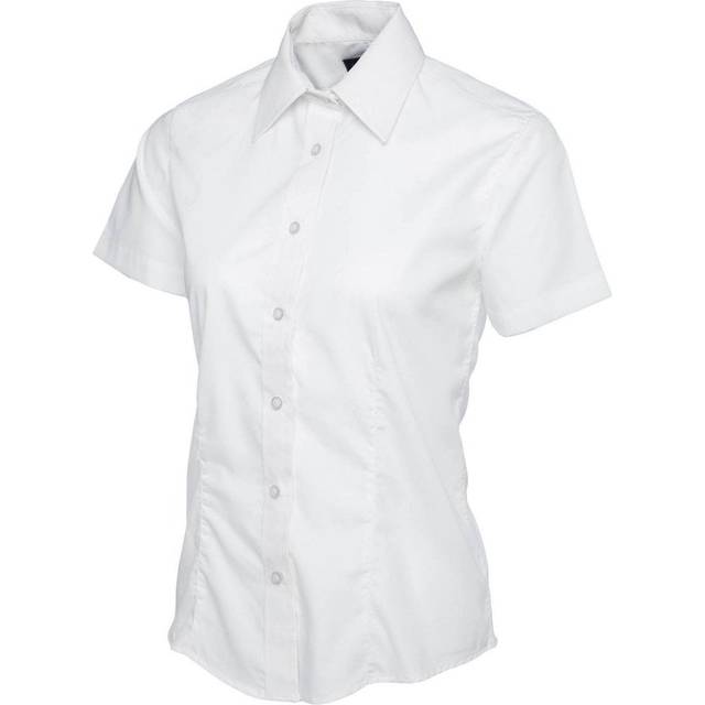 Uneek Ladies Poplin Half Sleeve Shirt UC712 White 18 Colour: White, Si