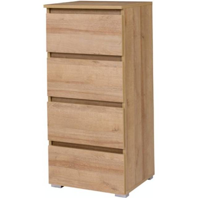 Belmar 4 Drawer Chest - Oak (97cm H X 45cm W X 41cm D)